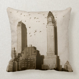 A flock of birds flying throw pillow