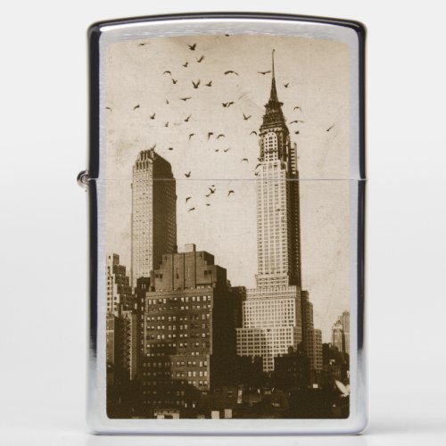 A flock of birds flying zippo lighter