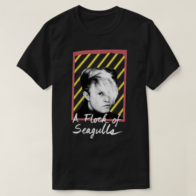 A Flock Of Seagulls - 80s Stripes T-Shirt (Design Front)