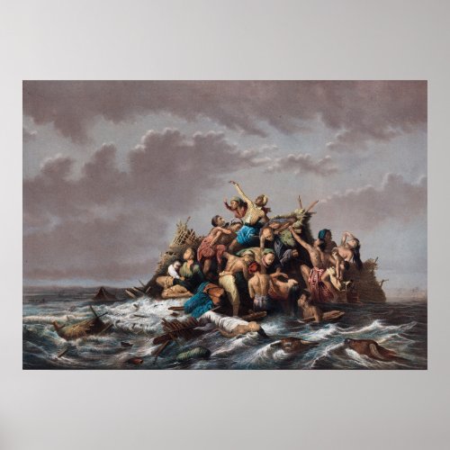 A Flood on Java 1876 by Raden Saleh Poster