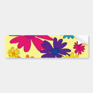 A floral bed of daisy flowers bumper sticker