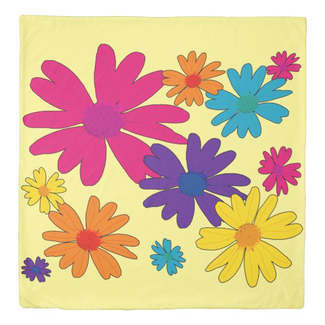 A floral bed of daisy flowers  duvet cover (Front)