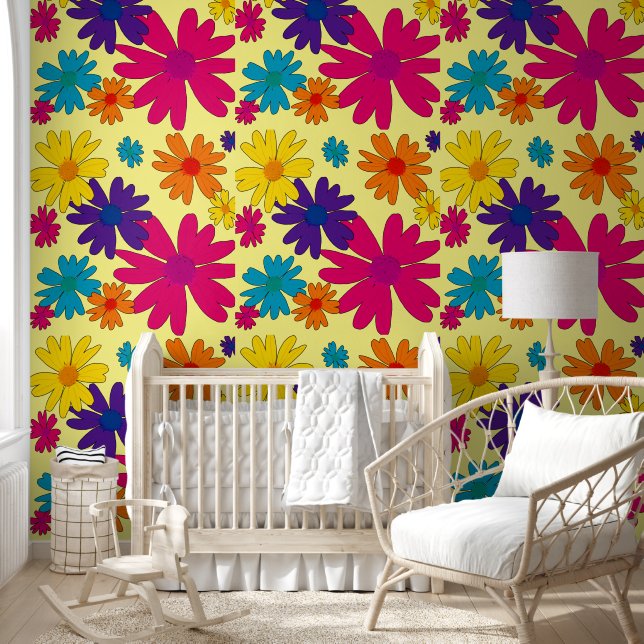 A floral bed of daisy flowers  wallpaper  (Kids)