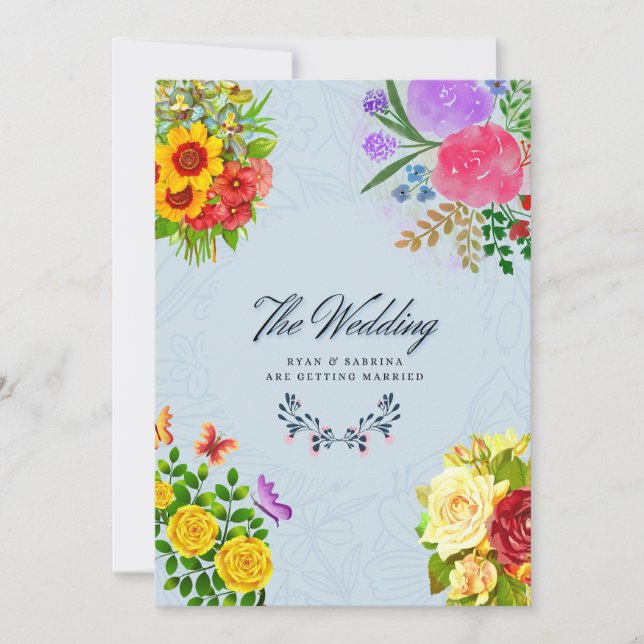 A Floral Celebration of Love Invitation (Front)