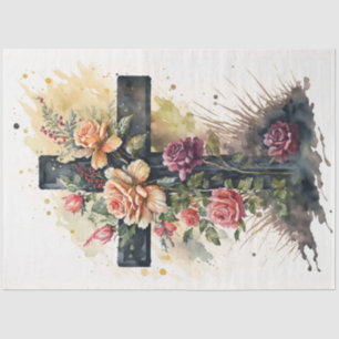 A Floral Cross Series Design 10 Tissue Paper