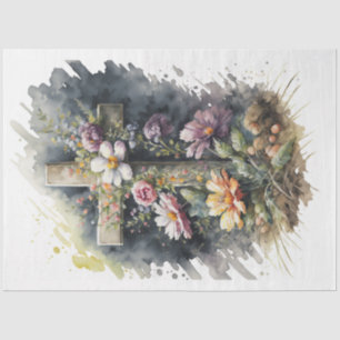 A Floral Cross Series Design 1 Tissue Paper