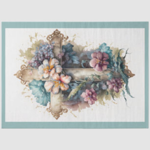 A Floral Cross Series Design 2 Tissue Paper