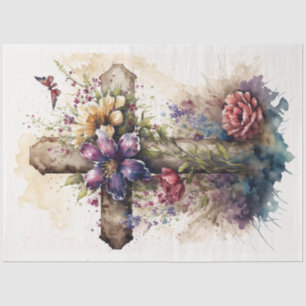 A Floral Cross Series Design 9 Tissue Paper