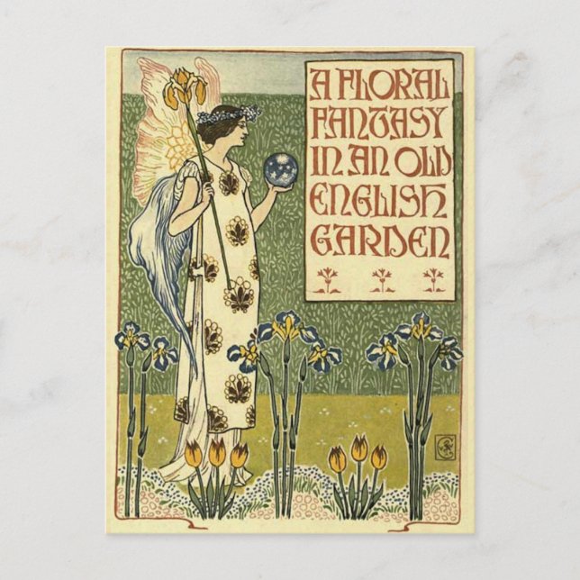 A Floral Fantasy in an Old English Garden Postcard (Front)