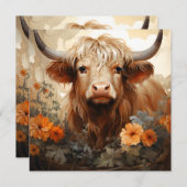 A Floral Highland Cow Series Design 2 (Front/Back)