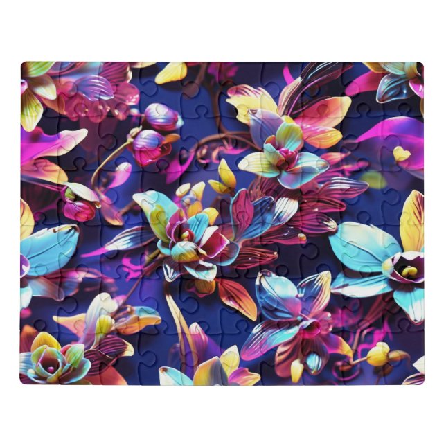 A floral jigsaw puzzle in vibrant colors. (Puzzle Horizontal)