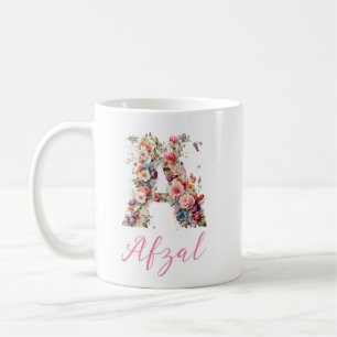 A floral letter digital art /Monogram Coffee Mug
