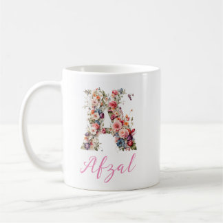 A floral letter digital art /Monogram Coffee Mug