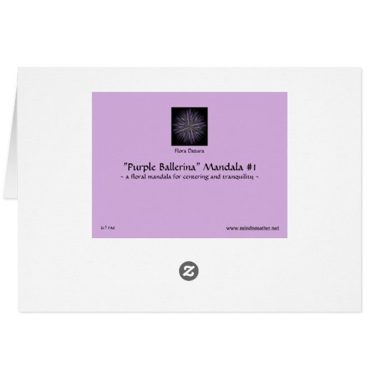 a floral mandala card for centering (Back Horizontal)