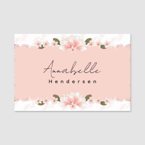 A Floral Modern Minimalist Name Tag