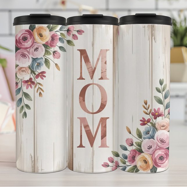 A Floral Mom Greeting Thermal Tumbler (Creator Uploaded)