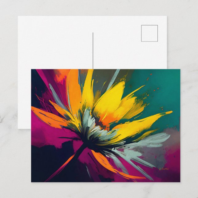 A Floral Odyssey – Expressive Bloom In Motion Postcard (Front/Back)