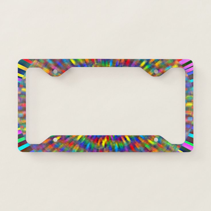 A Floral Tie Dye License Plate Frame | Zazzle