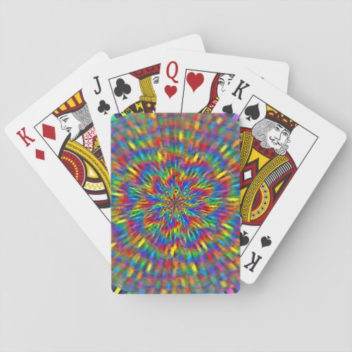 A Floral Tie Dye Poker Cards
