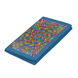 A Floral Tie Dye Tri-fold Wallet