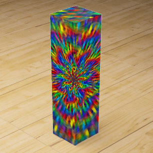 A Floral Tie Dye Wine Gift Box