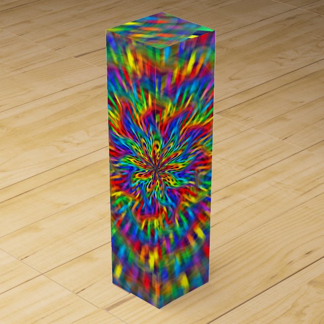 A Floral Tie Dye Wine Gift Box (Front)