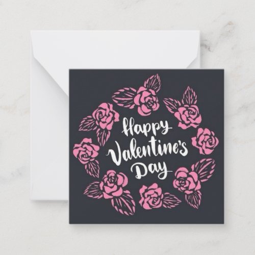 A Floral Valentines Day Note Card