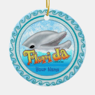 A Florida Dolphin Ceramic Ornament