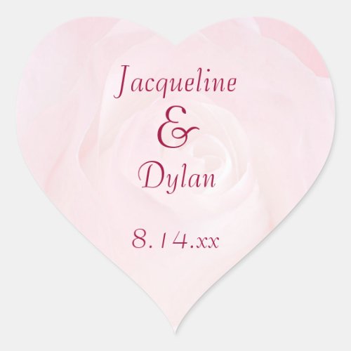 A Flower For My Love Custom Personalized Wedding Heart Sticker