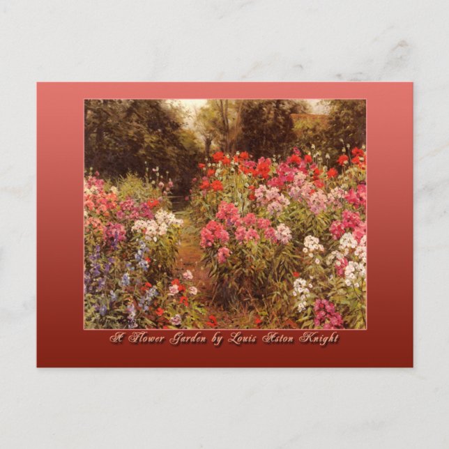 A Flower Garden by Louis Aston Knight Postcard (Front)
