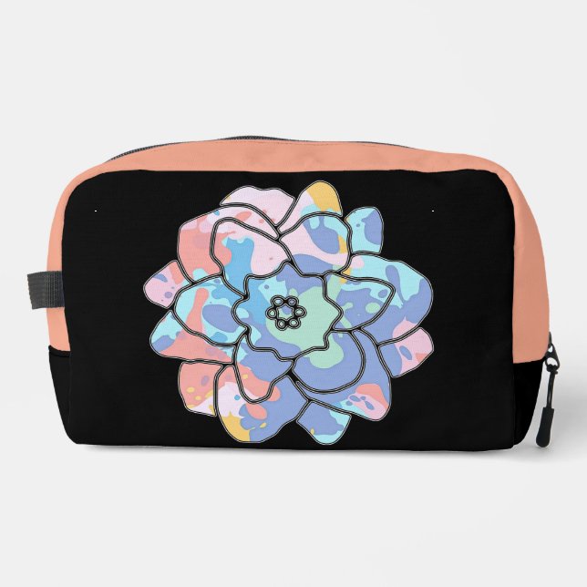A flower made of paint stains dopp kit (Front)