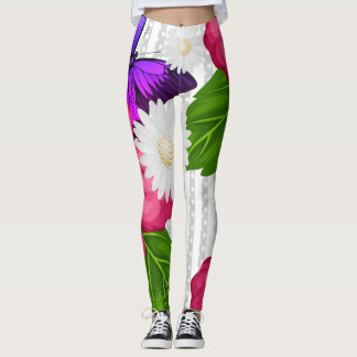 A flower room Flower Stripes & Points Leggings