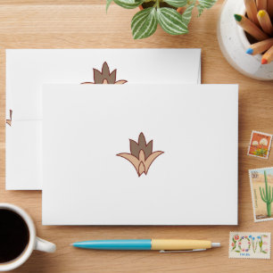a flower with brown petals on a white background envelope