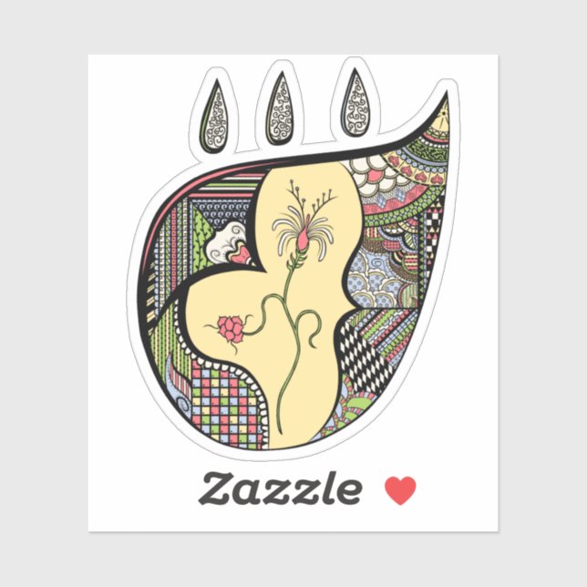 A Flower Within Contour Sticker (Sheet)
