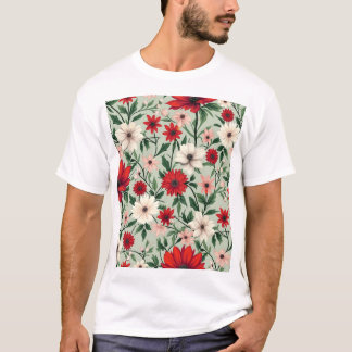 a flowery pattern of bright colors T-Shirt