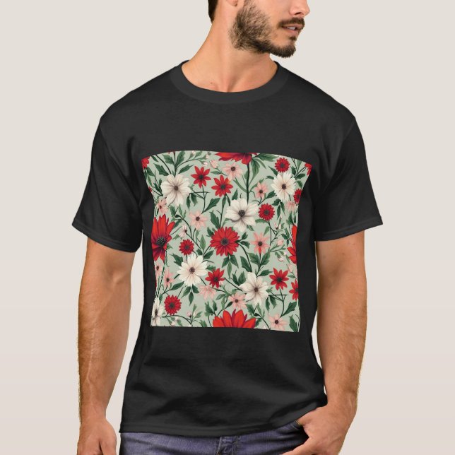 a flowery pattern of bright colors T-Shirt (Front)