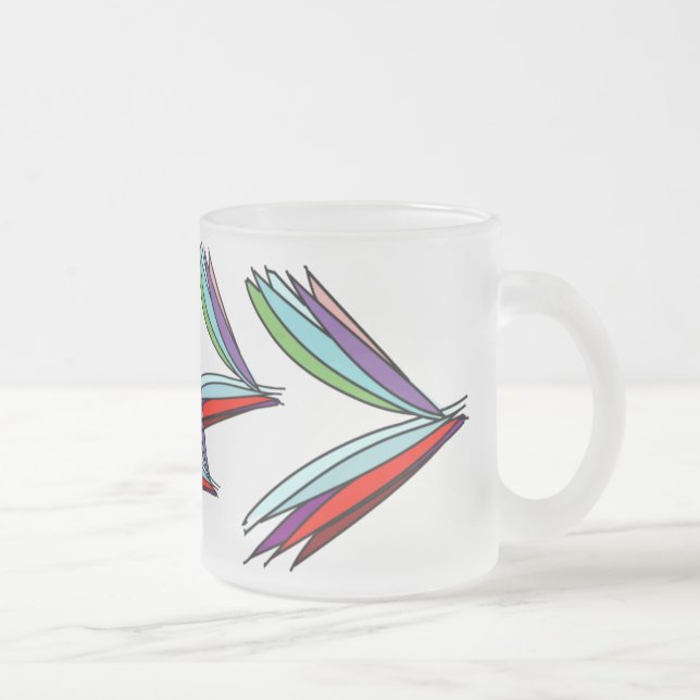 A Flurry of Flutters Frosted Glass Coffee Mug (Right)