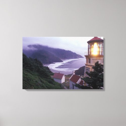 A foggy day on the Oregon coast at the Heceta Canvas Print