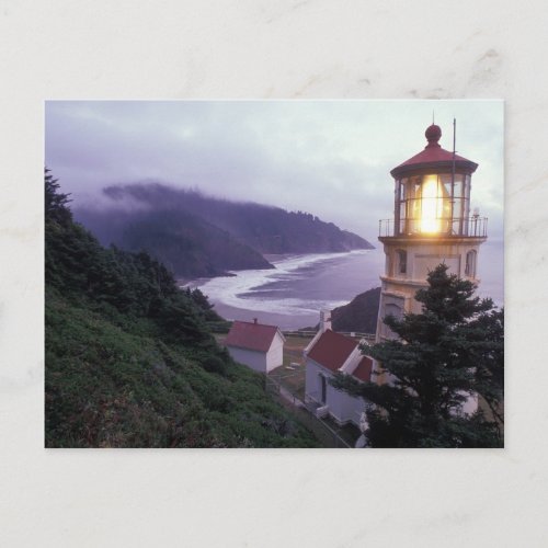 A foggy day on the Oregon coast at the Heceta Postcard