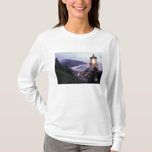 A foggy day on the Oregon coast at the Heceta T-Shirt (Front)