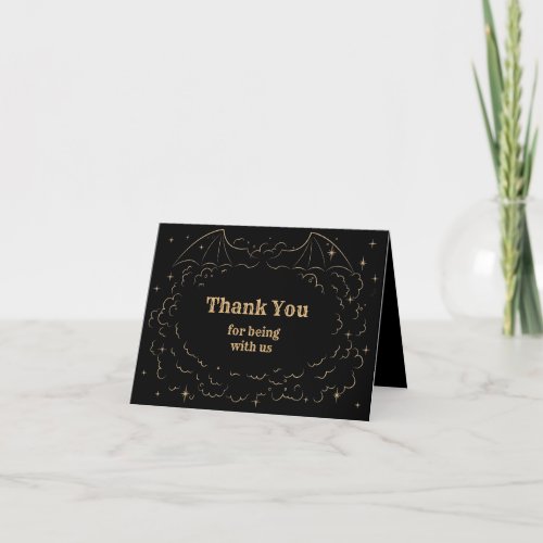 A folded Halloween thank you card