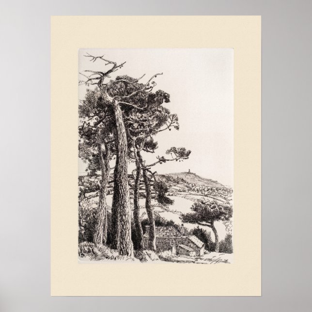 A Folly Cornwall Print, Eleanor M Hughes Re-Strike Poster (Front)