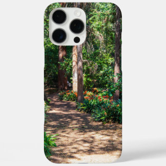 a footpath in the garden with orange flowers  iPhone 16 pro max case