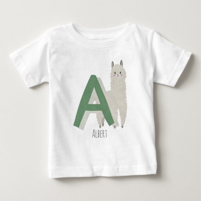 A for Alpaca Baby T-Shirt (Front)
