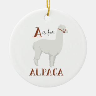 A For Alpaca Ceramic Ornament