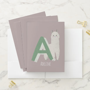 A for Alpaca Pocket Folder