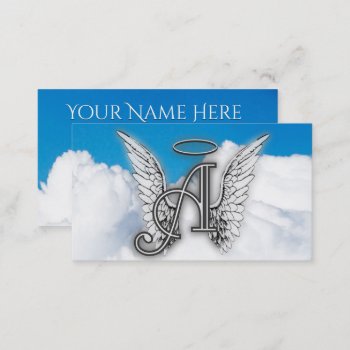 A For Angel Alphabet Letter Initial Business Card by AngelAlphabet at Zazzle
