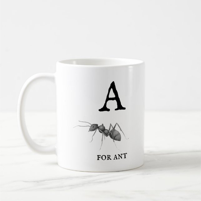 "A" for Ant  Coffee Mug (Left)