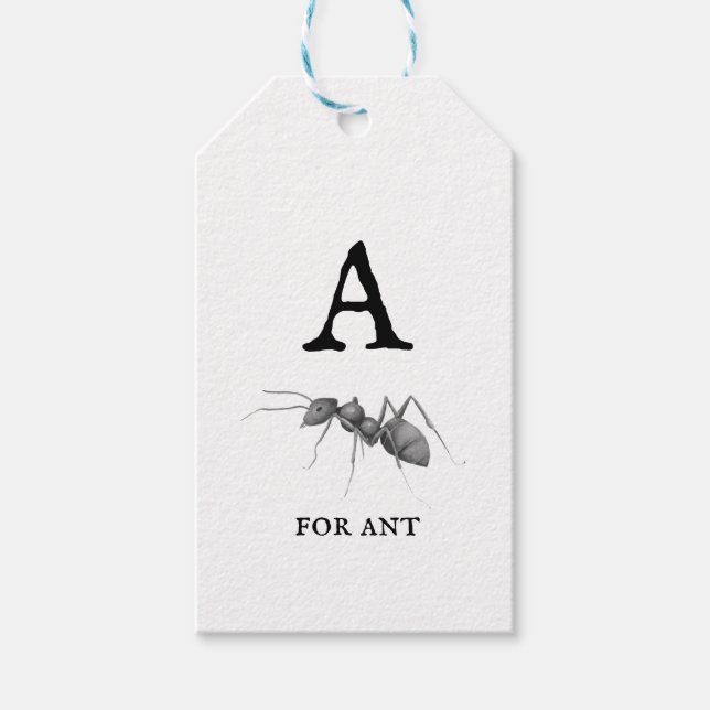 "A" for Ant  Gift Tags (Front)