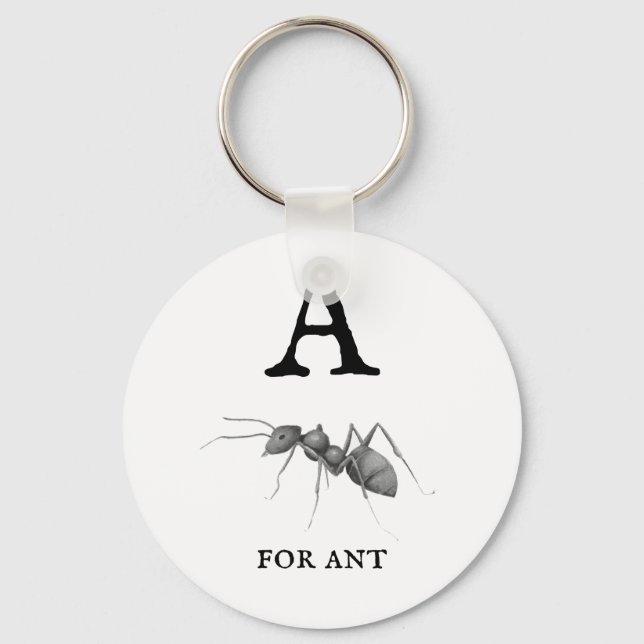 "A" for Ant  Keychain (Front)
